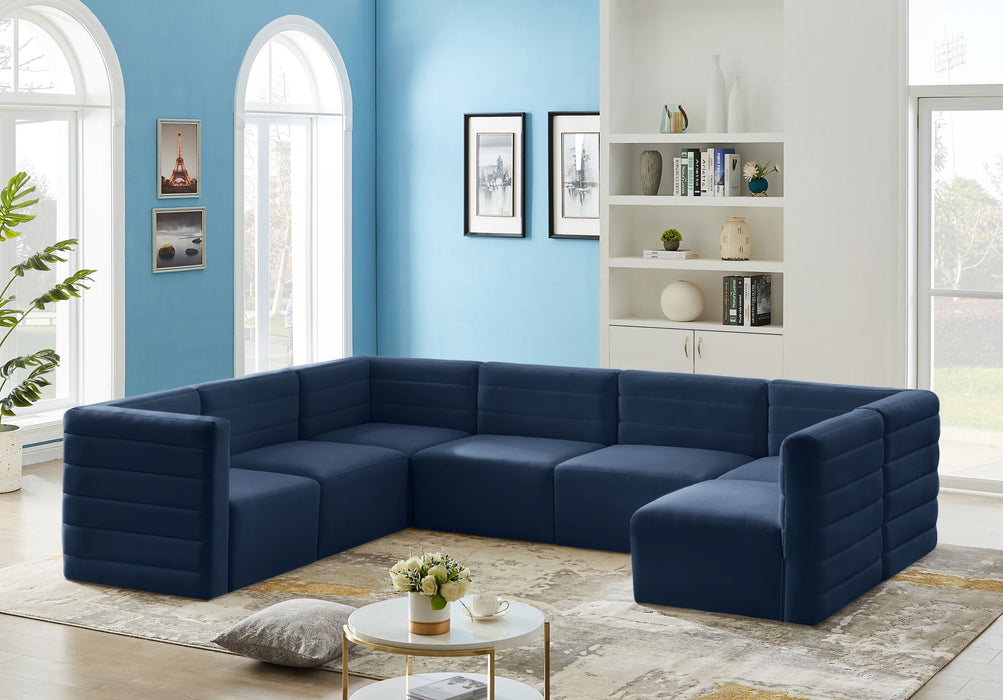 Quincy 157" Velvet Upholstered Comfort 7pc. Modular Sectional