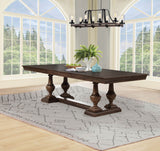 Mesa de comedor caballete rectangular Ridgewell, roble oscuro