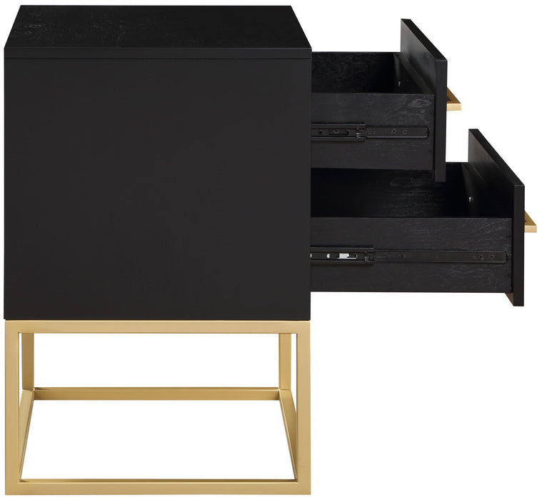 Maxine 22" Wood Veneer And Iron Nightstand