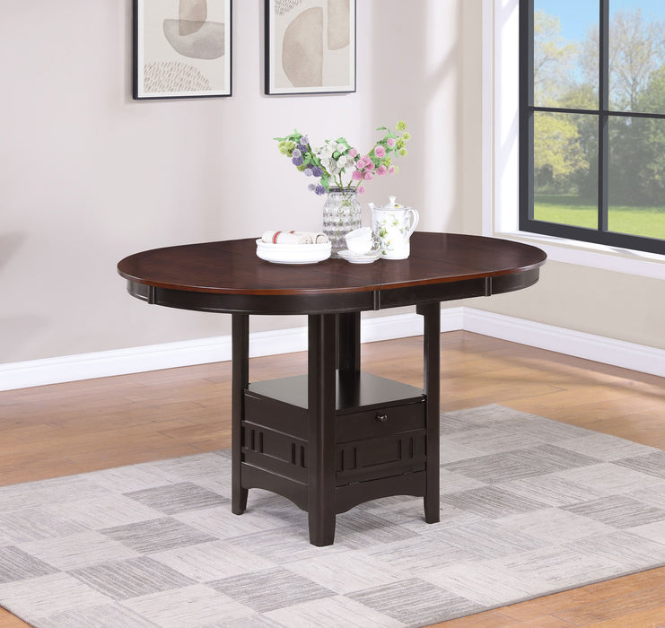 Mesa de comedor extensible Lavon Oval de 60 pulgadas con altura de mostrador, roble claro