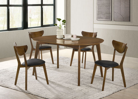 Silla auxiliar de comedor de madera Jedda, nogal oscuro (juego de 2)