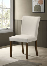Silla lateral de comedor tapizada Paxton beige (juego de 2)