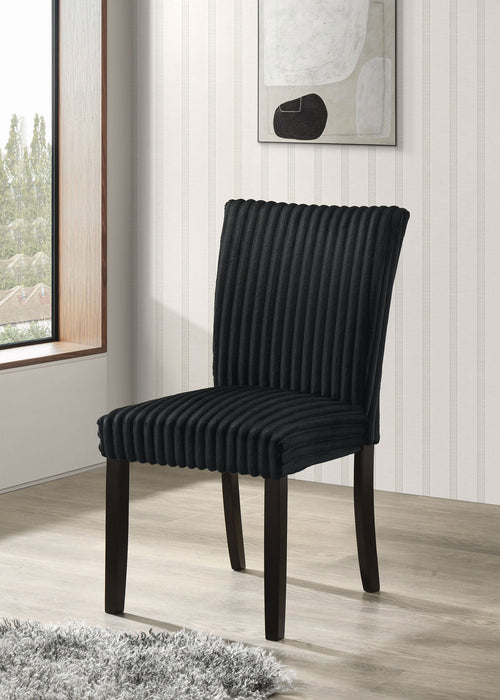 Silla de comedor lateral Dermott tapizada Parson color crema (juego de 2)