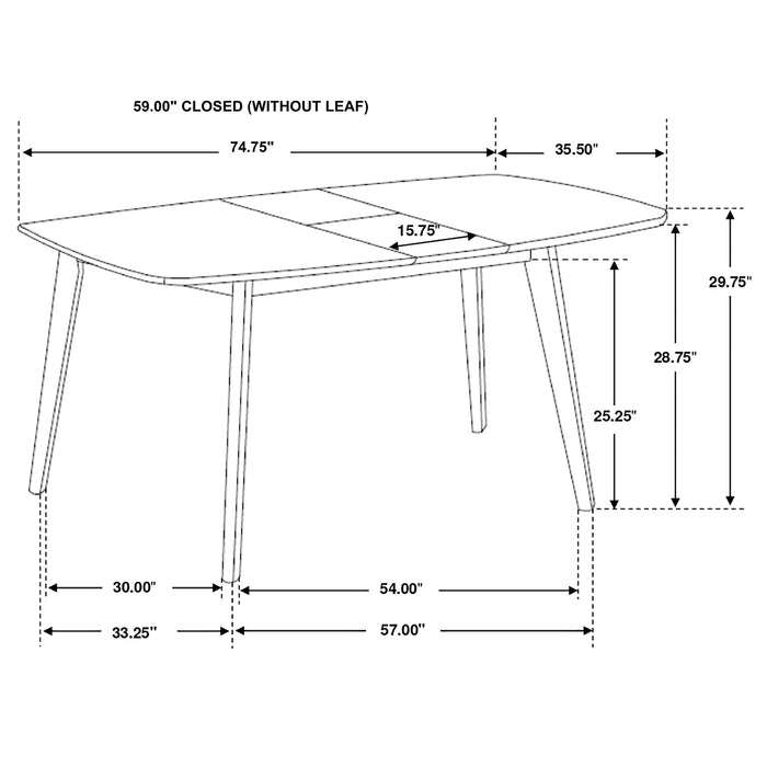 Juego de comedor rectangular Redbridge de 5 piezas - nogal natural