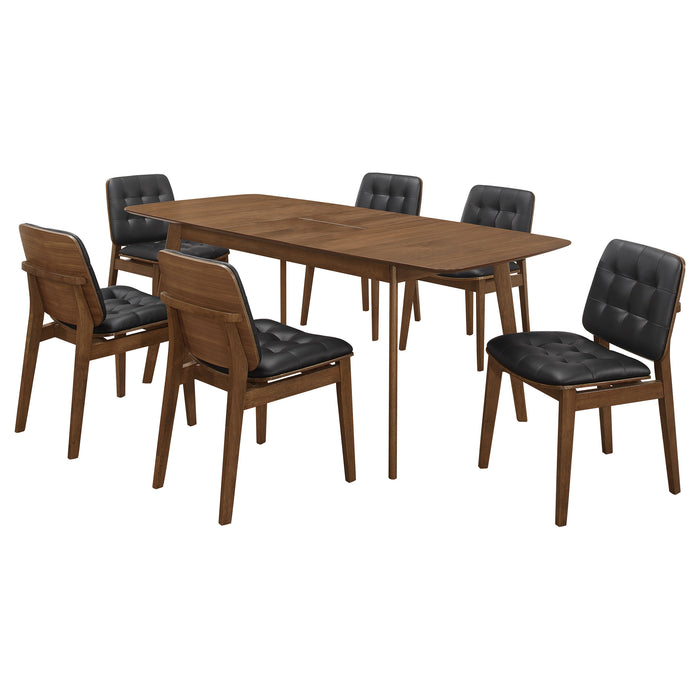 Juego de comedor rectangular Redbridge de 7 piezas - nogal natural