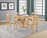 Mesa de comedor extensible de madera Lavon Oval de 60 pulgadas, roble claro