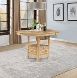 Mesa de comedor extensible Lavon Oval de 60 pulgadas con altura de mostrador, roble claro