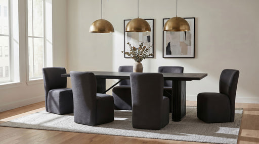 Aubrey Upholstered Barrel Dining Side Chair Charcoal (Set of 2) - Grey