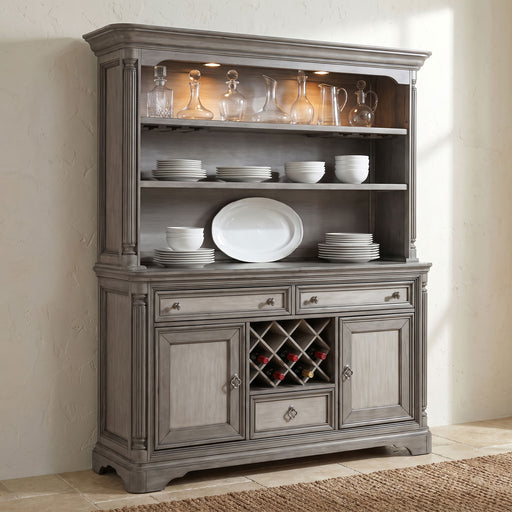Cresswell 2-door 3-drawer Buffet and Hutch Weathered Taupe
