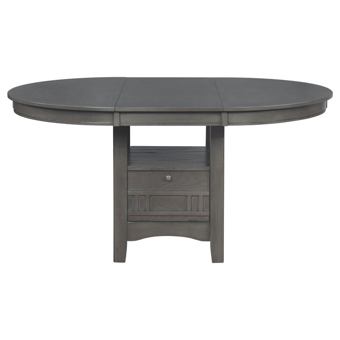 Juego de comedor ovalado con hoja extensible Lavon de 5 piezas - gris medio