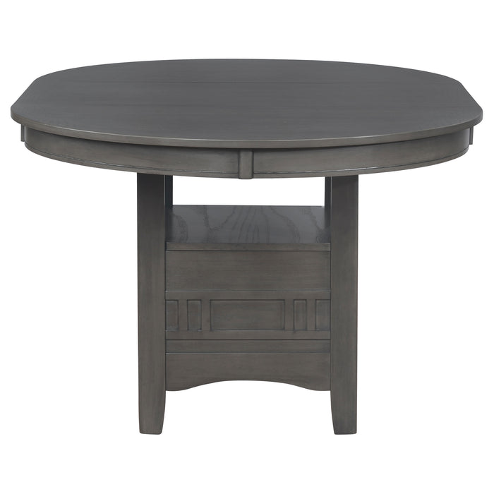 Juego de comedor ovalado con hoja extensible Lavon de 5 piezas - gris medio