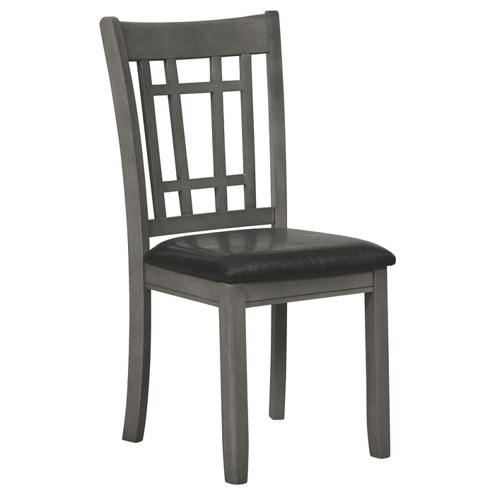 Juego de comedor ovalado con hoja extensible Lavon de 5 piezas - gris medio