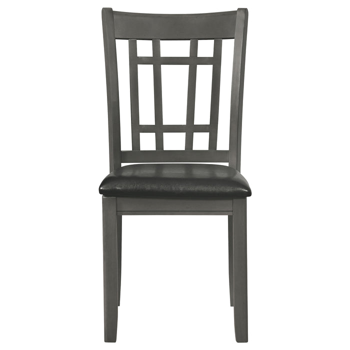 Juego de comedor ovalado con hoja extensible Lavon de 5 piezas - gris medio