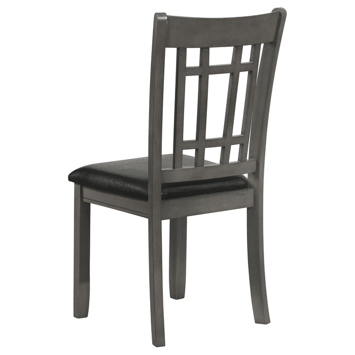 Juego de comedor ovalado con hoja extensible Lavon de 5 piezas - gris medio
