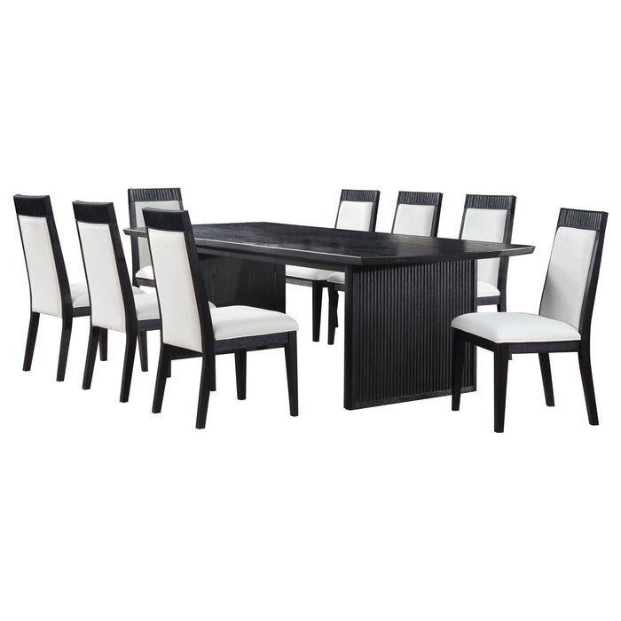 Brookmead 9-piece Extension Leaf Dining Table Set Black