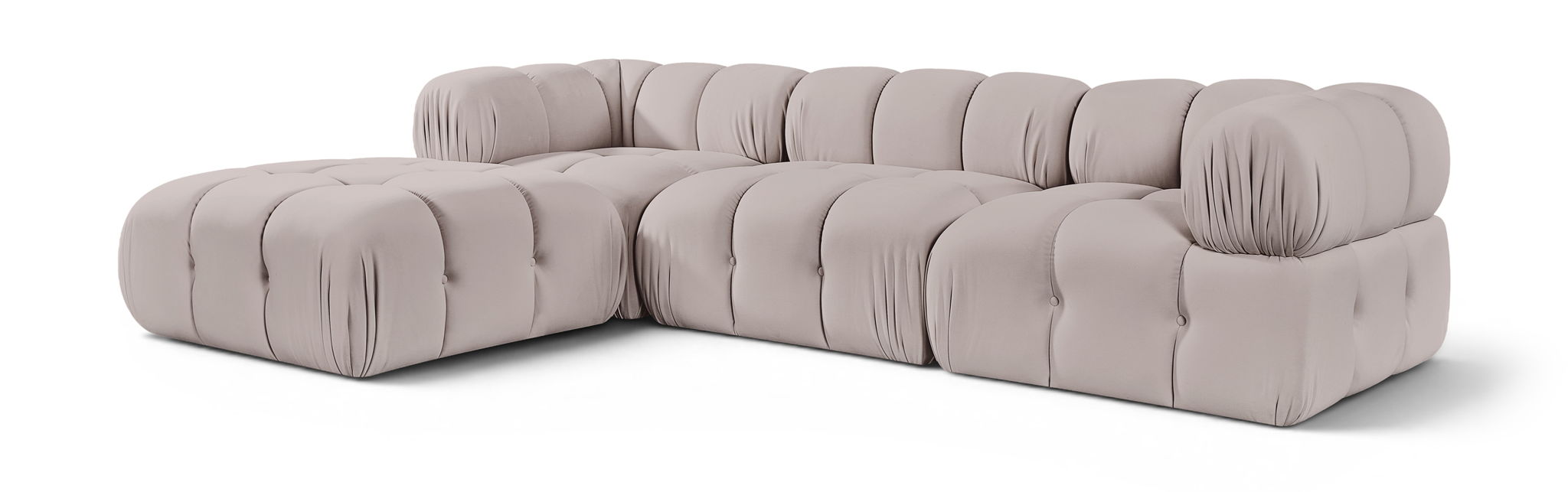 Orin 111" Velvet Performance Fabric Upholstered 4 Pc. Modular Sectional