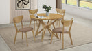 Elowen 5-piece Round Solid Wood Dining Set Light Walnut