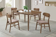 Dortch 5-piece Oval Dining Set with Upholstered Chairs Walnut