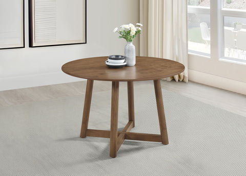 Mesa de comedor Dinah de madera maciza, 47 pulgadas, color nogal
