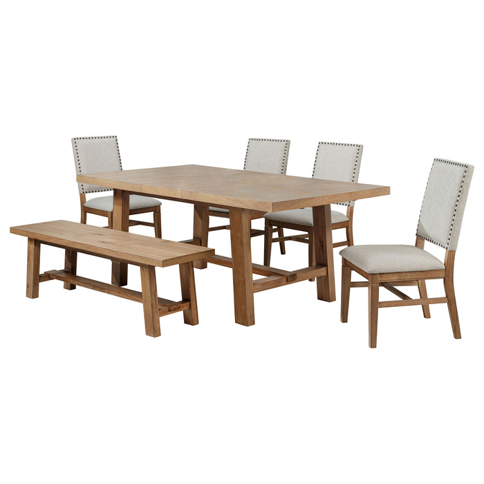 Middleton 6-piece Extension Leaf Dining Set Brown and Light Brown