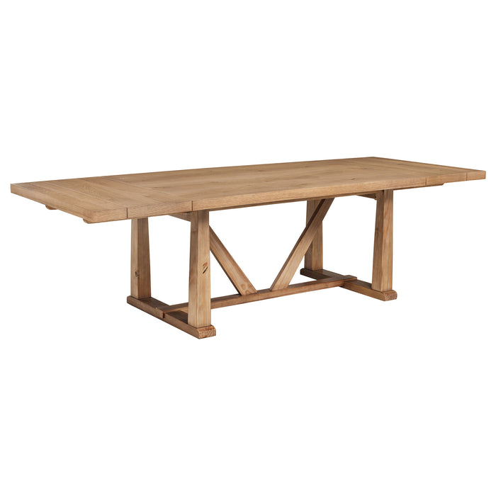 Juego de comedor con hoja extensible Middleton de 9 piezas - marrón y negro