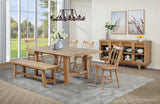 Banco de comedor de madera sin respaldo Middleton de 60 pulgadas, marrón natural