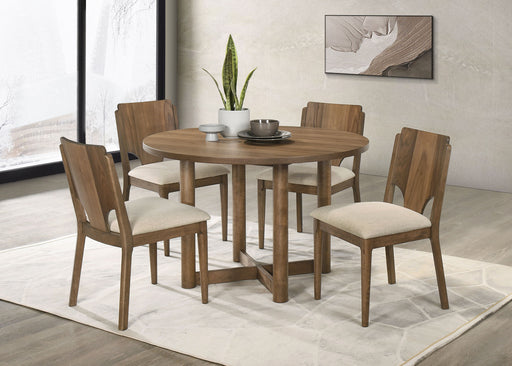 Crestmore 46-inch Round Wood Dining Table Walnut - Brown