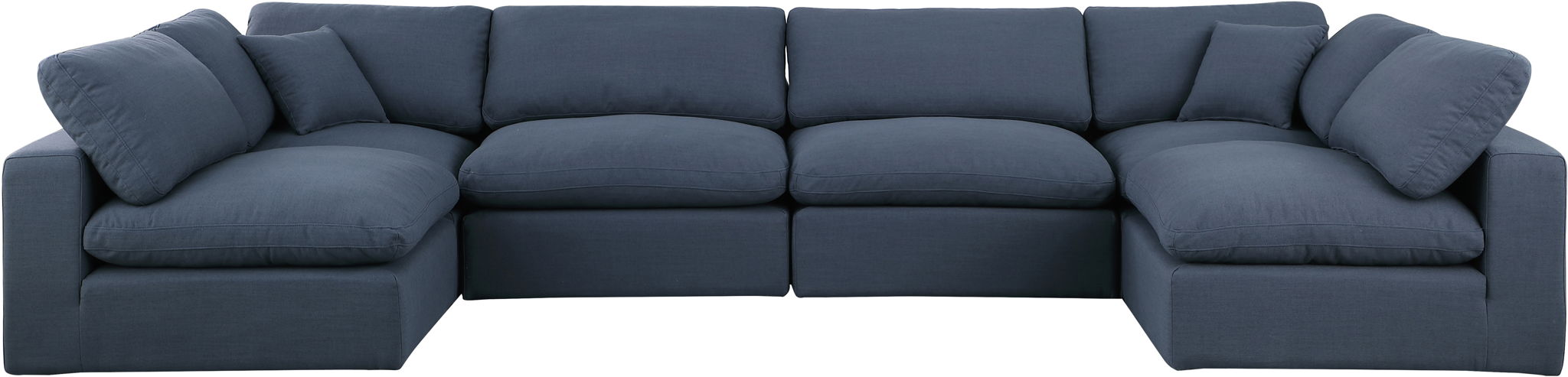 Comfy 158" Linen Textured Fabric Upholstered 6pc. Modular Sectional