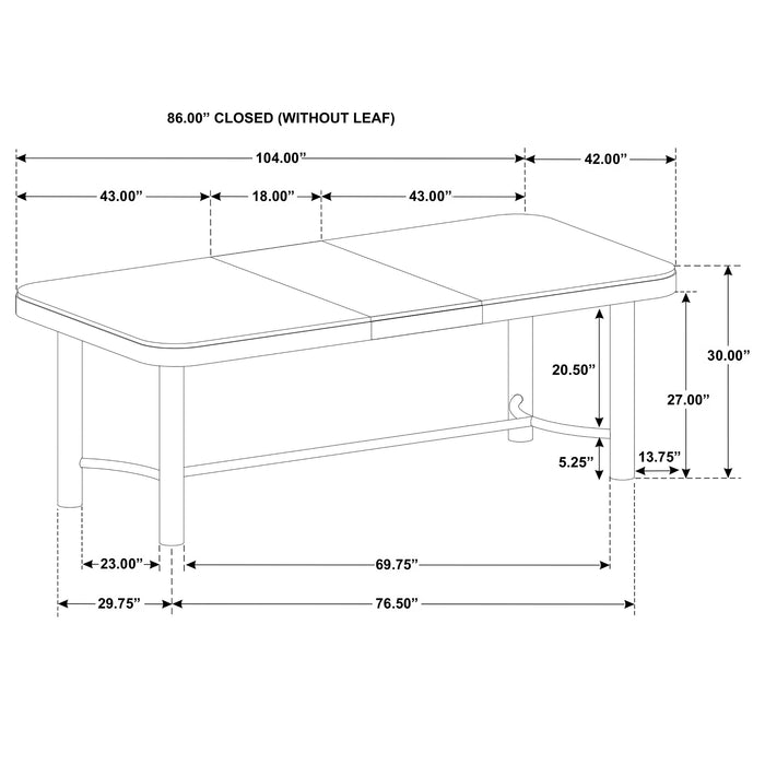 Arini 5-piece Extension Leaf Dining Table Set Sand Wash