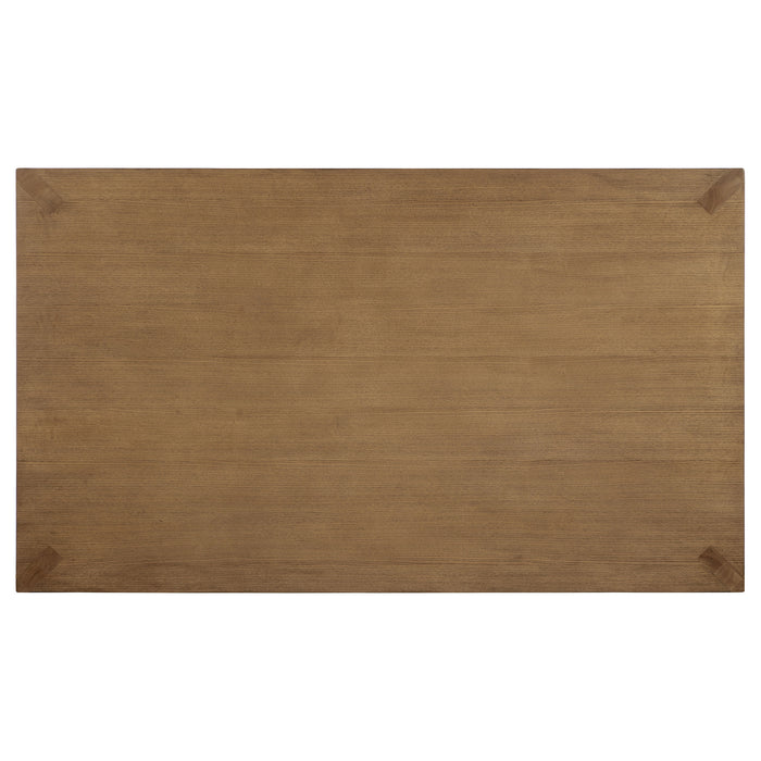 Juego de comedor rectangular Bruner de 5 piezas de 72" - marrón natural