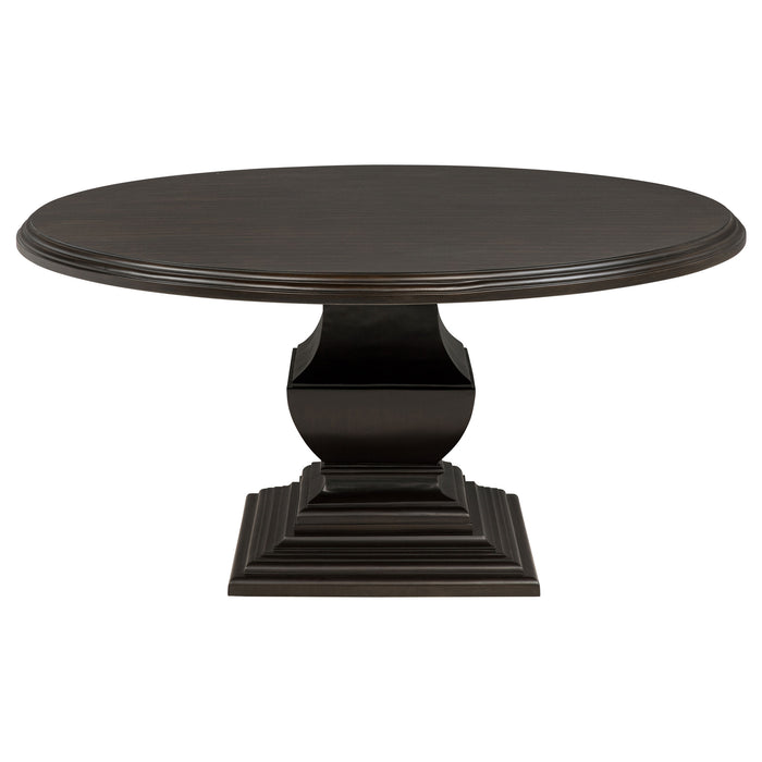 Twyla 7-piece Round Wood Dining Room Table Set Dark Cocoa