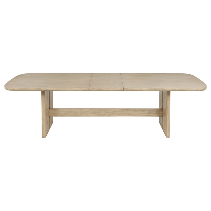 Juego de comedor rectangular de madera Kailani de 9 piezas - roble beige