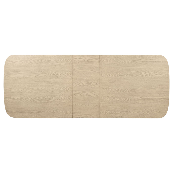 Juego de comedor rectangular de madera Kailani de 9 piezas - roble beige
