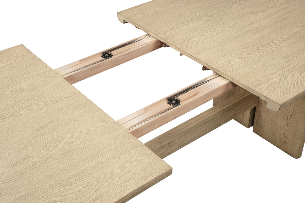 Juego de comedor rectangular de madera Kailani de 9 piezas - roble beige