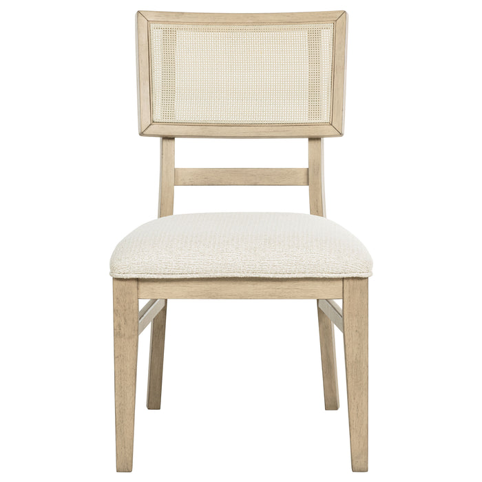 Juego de comedor rectangular de madera Kailani de 9 piezas - roble beige