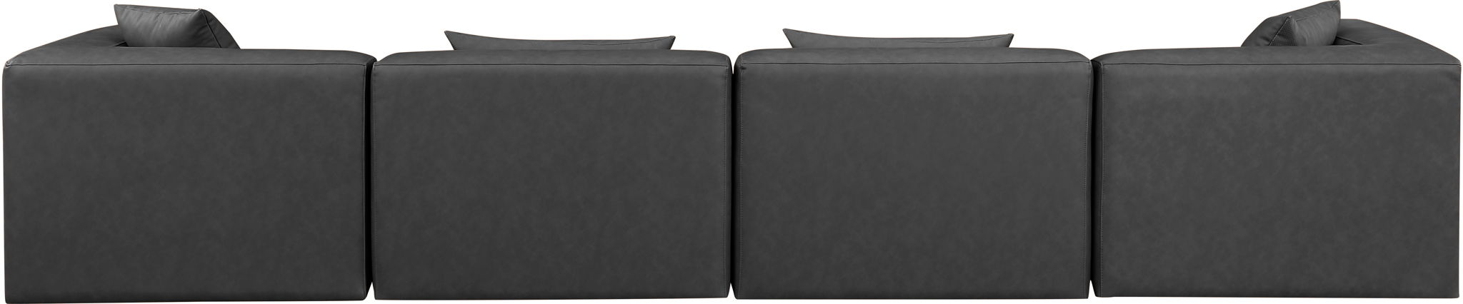 Cube 144" Vegan Leather Upholstered 4pc. Modular Sofa