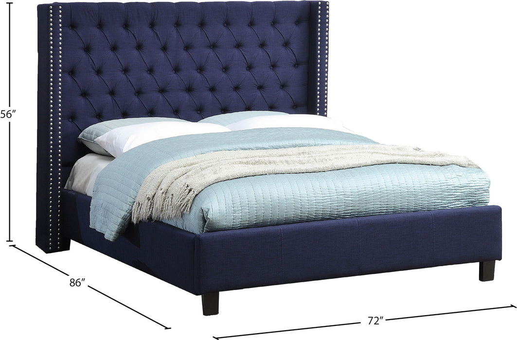 Ashton Linen Textured Fabric Upholstered Bed