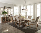 Mesa de comedor extensible Brockway de 104 pulgadas, marrón cebada