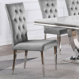 Silla auxiliar de comedor tapizada en terciopelo Kerwin, gris (juego de 2)