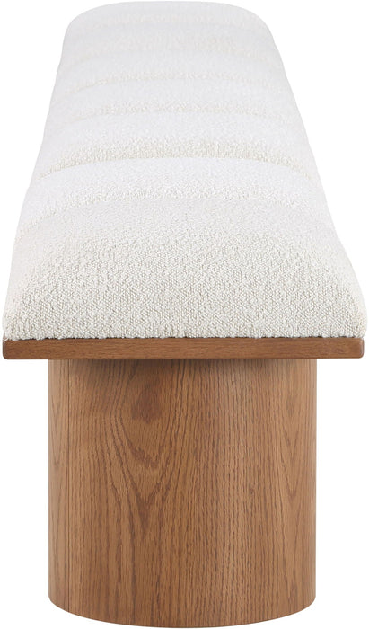Banco modular tapizado de bouclé Pavilion de 7 piezas