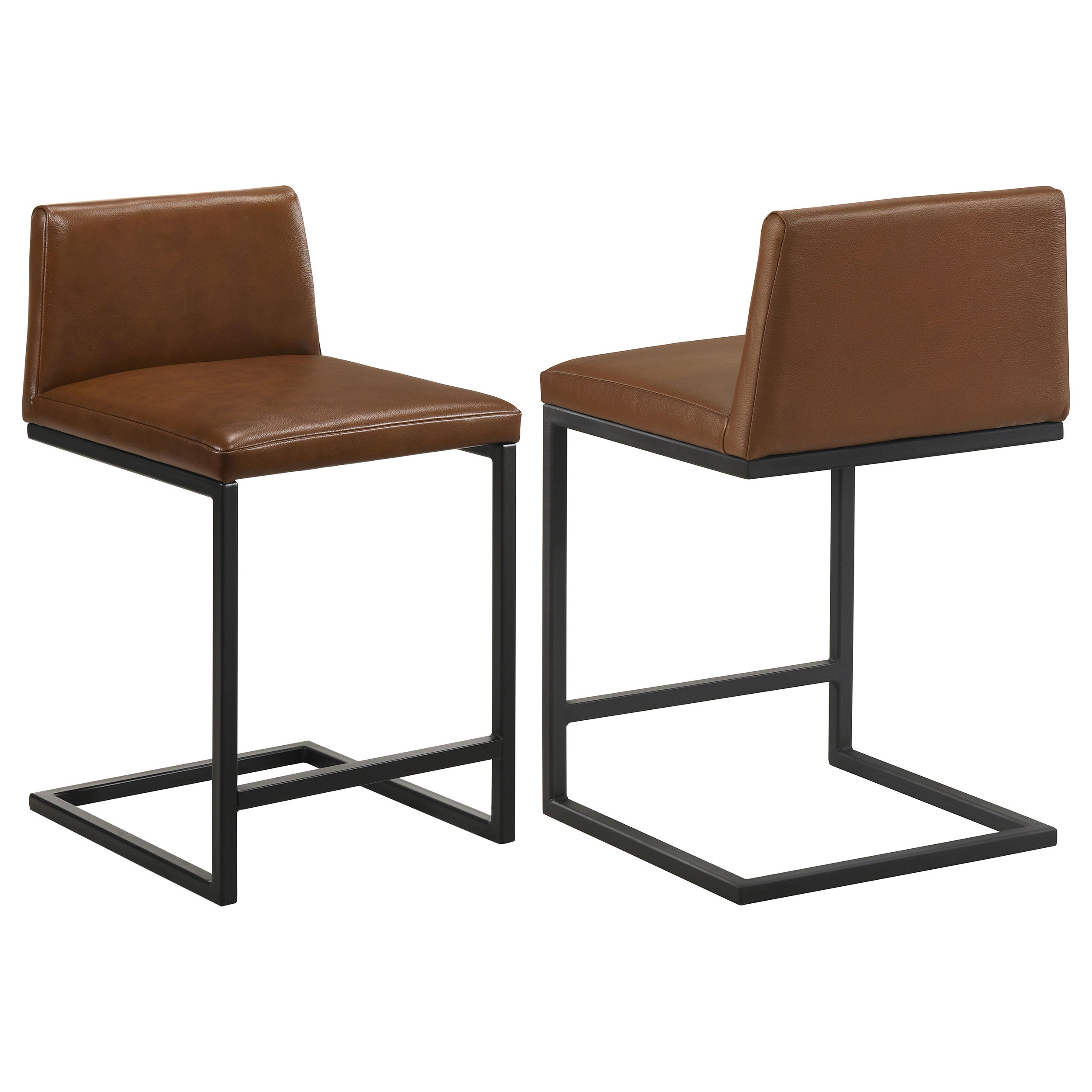 Vardon Genuine Leather Counter Height Chair Dark Brown (Set of 2)