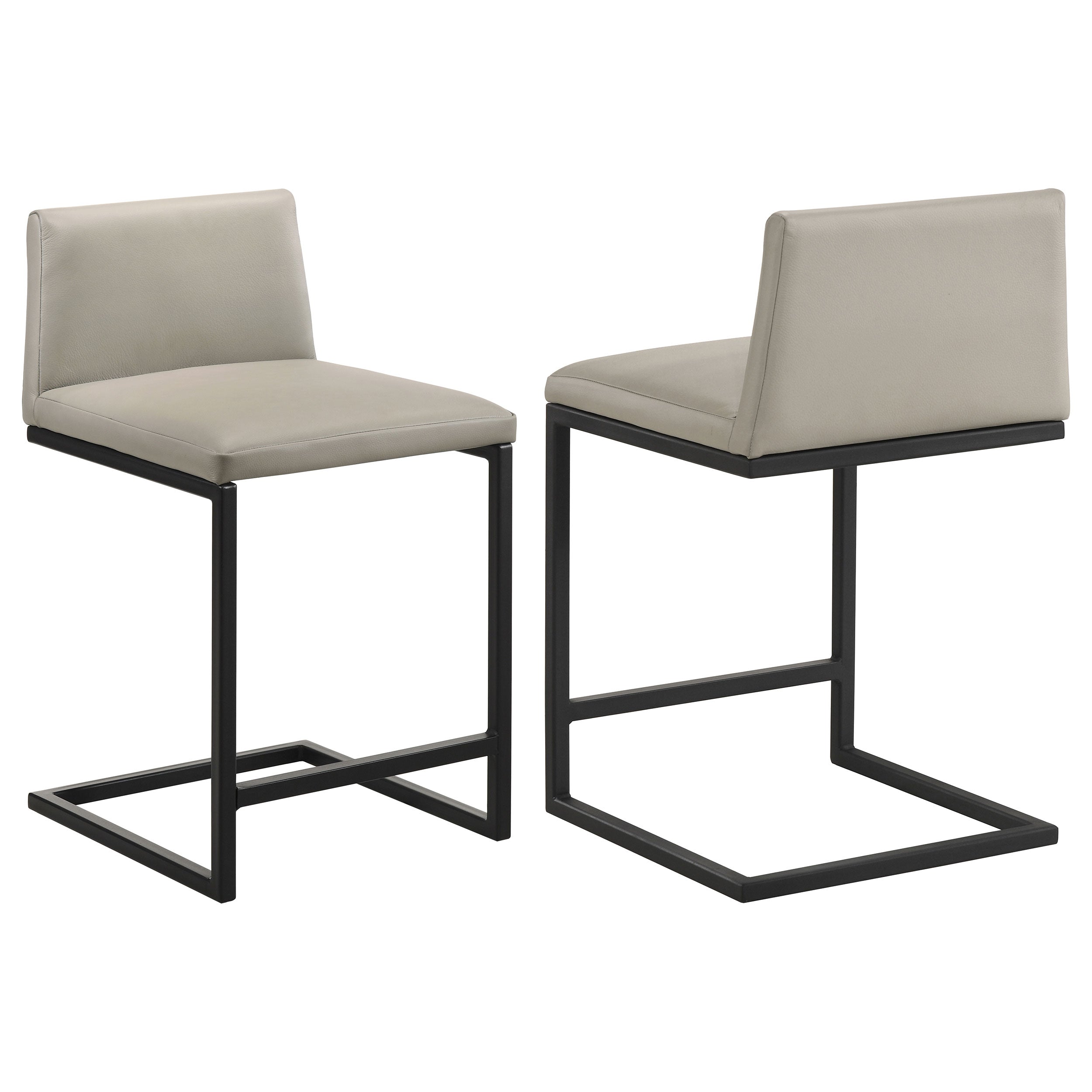Vardon Genuine Leather Counter Height Chair Tan (Set of 2)