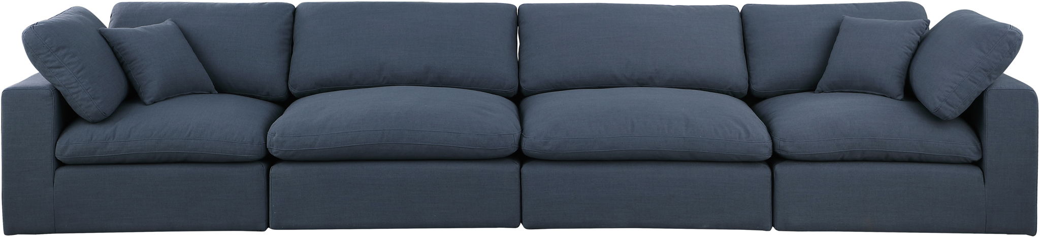 Comfy 158" Linen Textured Fabric Upholstered 4pc. Modular Sofa