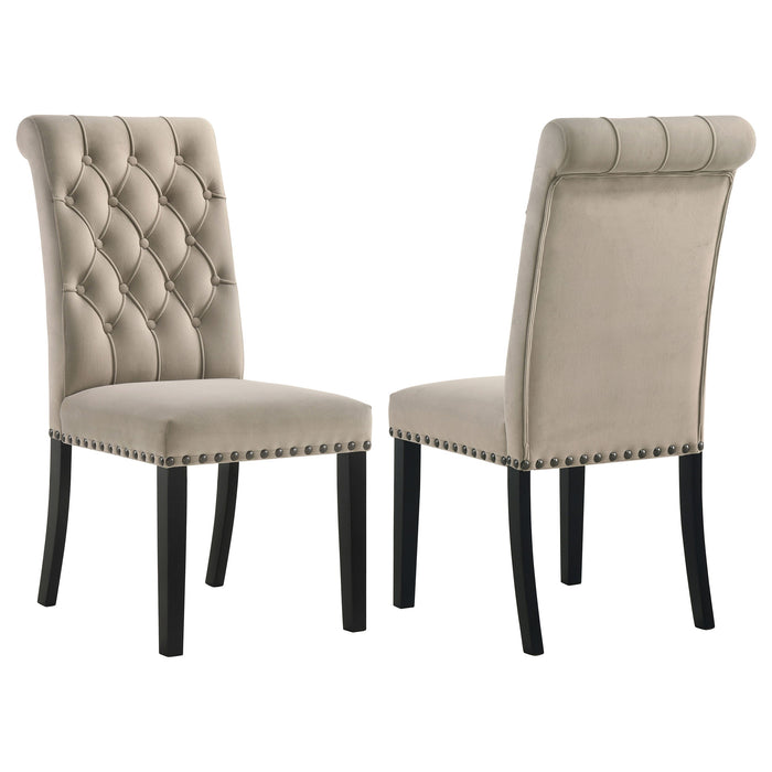 Alana Fabric Upholstered Dining Side Chair Grey (Set of 2)