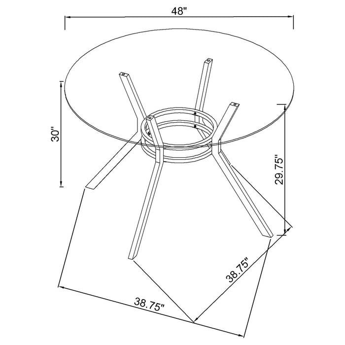Steele Spoke Metal Dining Table Base Chrome