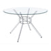Steele 48-inch Round Glass Top Dining Table Chrome