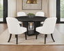 Leandro 5-piece Round Dining Table Set Burnished Black