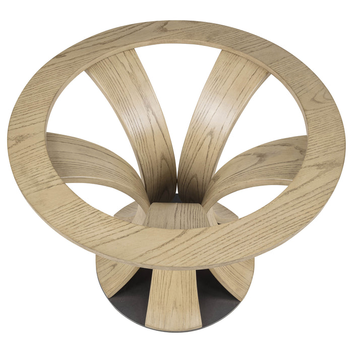 Naser Round Tulip Dining Table Base Light Oak