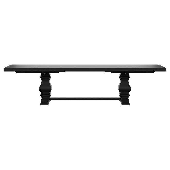 Juego de comedor extensible Florence de 9 piezas de 126" - negro desgastado