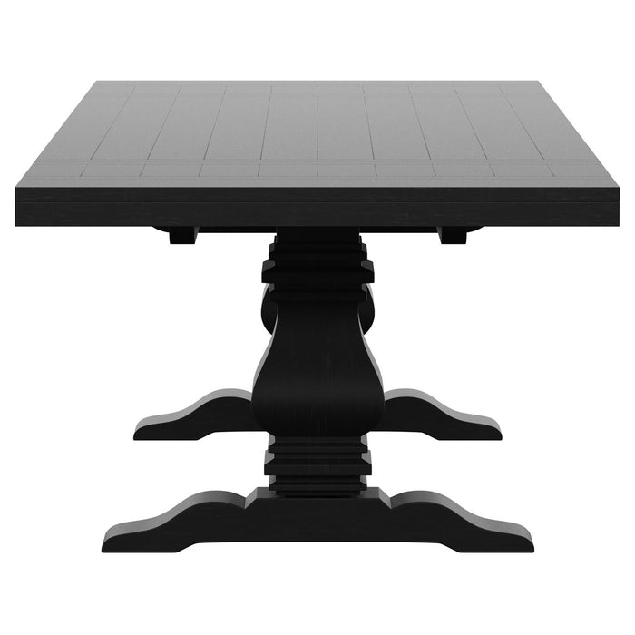 Juego de comedor extensible Florence de 9 piezas de 126" - negro desgastado